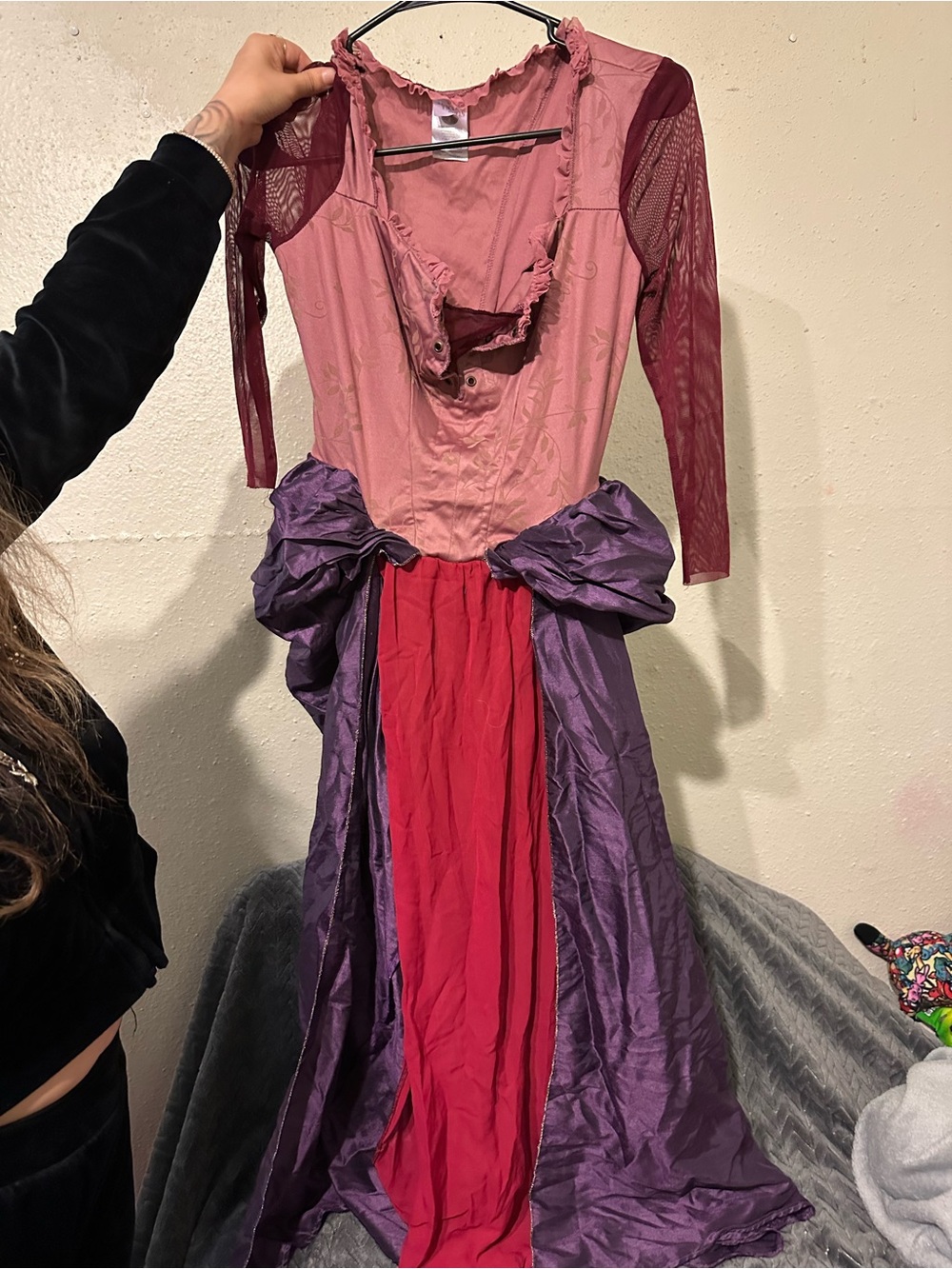 Disney Long-Sleeve Pink and Purple Layered Gown